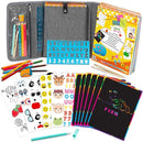 Activity Book for Girls and Boys - Premium Case Includes Large 60-page - 420 Stickers, Rainbow Scratch Papers, Reusable Stickers, Coloring Pencils, Numbers and Letters Stencil - Educational Toys Gift by TinyTreasures Baby Boutique