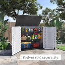 HOMSPARK Storage Shed Weather Resistance, Multi-Purpose Outdoor Storage Cabinet for Backyards and Patios, Horizontal Storage Shed for Lawnmower, Patio Accessories (White 1, Large - 26 cu.ft) by GreenHaven Gardens