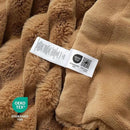 Cozy Bliss Faux Fur Throw Blanket for Couch, Cozy Warm Plush Striped Blanket for Sofa Bedroom Living Room, 50 * 60 Inches Toasty Brown by CozyNest Decor