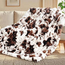 Touchat Cow Print Blanket for Couch, Faux Fur Throw Blanket, Super Heavy Warm Cozy Blankets for Bed Sofa, Bubble Plush Fuzzy Soft Mink Blanket for Living Room Bedroom, Cow Brown by CozyNest Decor