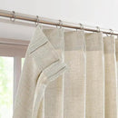 FMFUNCTEX Pinch Pleated Curtains 84 Inches Long for Living Room, Beige Semi Sheer Faux Linen Textured Pleat Drapes for Bedroom with Hooks, Light Filtering Neutral Farmhouse Window Drapes 2 Panels by CozyNest Decor