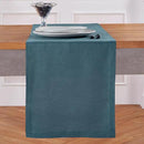 Solino Home Linen Table Runner 120 Inches Long - 100% Pure Linen Peacock Blue Table Runner 14 x 120 Inch - Fete by CozyNest Decor