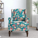 Lumibee Wingback Accent Chair,High Back Floral Armchairs in Fabric,Comfy Upholstered Reading Single Sofa Chair with Solid Wood Legs for Living Room,Bedroom,Office-Peacock Blue by CozyNest Decor