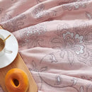 jinchan Boho 100% Cotton Muslin Twin Size 60x80 Inches Blanket Lightweight 4-Layer Quilted Soft Pink Red Floral Throw Blanket Reversible Comfy Flower Breathable All Seasons Couch Bedroom Decor by CozyNest Decor