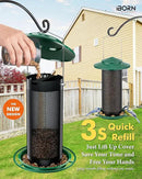 iBorn Bird Feeders for Outdoors, All Metal Mesh Tube, Holding Bird Seed for Outside Feeders,18cm Large Roof, Green, 2.8lb(Seed is not Included) by CozyNest Decor