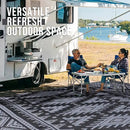 OLANLY Outdoor Rug Waterproof 10x14 ft, Reversible Outdoor Plastic Straw Rug, Boho Patio Rug, Indoor Outdoor Carpet, RV Mat Outside for Patio, Camp, Picnic, Balcony, Deck, Backyard, Black & Grey