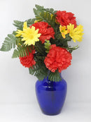 Floral Supply Online - 8" Rose Vase and Flower Guide Booklet - Decorative Glass Flower Vase for Floral Arrangements, Weddings, Home Decor or Office. (Cobalt) by CozyNest Decor