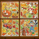 Fall Window Clings Decorations - Leaves Pumpkin Scarecrow Autumn Clings for Glass Windows, Double Sided Reusable Window Stickers, Cute Large Thanksgiving Harvest Window Decals-184 PCS/9 Sheet by CozyNest Decor
