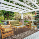 GENIMO Outdoor Rug Waterproof for Patio Decor, 5'x8' Reversible Plastic Straw Rug Carpet, Camping Mat for Outdoor, RV, Backyard, Deck, Balcony, Picnic, Beach, Coffee & Beige by CozyNest Decor