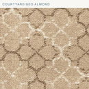 Honeycomb Outdoor Essentials Set of 2 Tufted Seat Pads, 19 x 18, Courtyard Geo Almond Dining Chair Cushions for Patio Furniture by GreenHaven Gardens