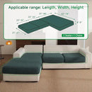 Couch Cushion Covers for Sectional Sofa, Stretch Soft Sofa Slipcovers Washable Wear-Resistant Universal Furniture Protector for Living Room(2 Seaters Covers+1 Chaise Cover, Green) by CozyNest Decor