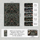 Floral 2x3 Entryway Rug,Washable Front Door Mat Indoor Non Slip Low Pile Small Carpet, Soft Black Boho Botanical Throw Rug for Bathroom Bedroom Kitchen Laundry Indoor Entrance by TinyTreasures Baby Boutique