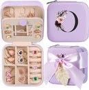 AYGXU Travel Jewelry Box for Women and Girls - Small Case With Initial A-Z - Teacher Gifts by TinyTreasures Baby Boutique
