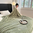 UKELER Sherpa Bed Blanket 80 × 90 inch, Ultra Soft Queen Size Throw Blanket for All Season, 470 GSM Cozy Plush Striped Fleece Blankets for Bedroom Living Room Dorm Hostel Sofa Camping, Green by CozyNest Decor