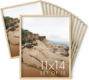 Haus and Hues 11x14 Natural Oak Wood Picture Frames Set of 15 - Premium Bulk Picture Frames 11x14 Bundle - Elegant Gallery Wall Frame Set for Posters, Art Display - Ideal for Wall Decor in Home & by CozyNest Decor