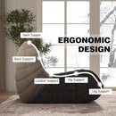 Bean Bag Chair, Fireside Chair Bean Bag Sofa Large Bean Bag Chair for Adults, Bean Bag Chairs for Teens with High Density Comfortable Foam, Memory Foam Bean Bag for Living Room, Bedroom (Black&White) by CozyNest Decor