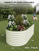 6x3x2 ft Raised Garden Bed,Galvanized Raised Planter Boxes Outdoor with Easy Assembly, Large Garden Bed for Vegetables, Fruits, Flower,Raised Garden Bed,Beige by GreenHaven Gardens