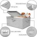 GRANNY SAYS Fabric Storage Bin with Lid, Decorative Storage Box, Extra Large Storage Baskets, Closet Organizer, Gray, 1-Pack by CozyNest Decor