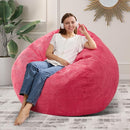 3.5FT Bean Bag Chairs Teardrop Bean Bag Chair for Adults Beanbag Chair with Memory Foam Filled Machine Washable Cover for Living Room, Bedroom (Large,Pink) by TinyTreasures Baby Boutique