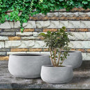 Kante 19.6",15.7",11.8" Dia Round Concrete Planters Set of 3, Cement Plant Pots with Drainage Hole and Rubber Plug for Outdoor Indoor Garden Home, Modern Curvaceous Design, Gray by GreenHaven Gardens