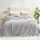 Snuggle Sac Queen Size Bedding Blanket Grey Color, Super Soft Warm Blankets for Bed, Living Room, Luxurious Microfiber Blanket Dupes, Heather Grey, 90x90 inches by TinyTreasures Baby Boutique