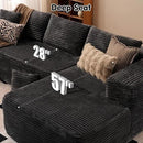 ovios 104" Cloud Sectional Couch with L-Shape Chaise,Modern Modular Sofa with Deep Seat, Upholstered Couches for Living Room Bedroom,No Assembly Required, Grey (Plush Corduroy Fabric) by CozyNest Decor