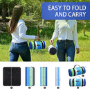 HX&OD Outdoor Picnic Blanket Extra Large, 80''*60'' Waterproof Picnic Mat with Stakes Foldable Camping Blanket Portable with Carry Strap for Beach Mat (Green& White, 80''*60'') by TinyTreasures Baby Boutique