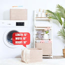 MINTWOOD Design 3-Pack Decorative Woven Storage Baskets for Shelves, Cube Bin Box for Organizing Books, Shoes, Dog Toys, Pantry Closet and Living Room Organizer, Oatmeal Brown by TinyTreasures Baby Boutique