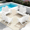 SERWALL 2 Person Adirondack Loveseat, HDPE All-Weather Folding Adirondack Bench Chair, Outdoor Adirondack Chair Set of 4, White by GreenHaven Gardens