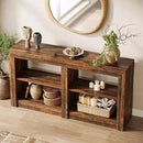 Tribesigns 59-Inch Farmhouse Entryway Table, 3-Tier Console Tables for Living Room, Wood Console Behind Couch for Living Room, Hallway, Foyer, Rustic Brown by CozyNest Decor