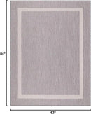 Bordered Outdoor Rug 5x7 Washable Outside Carpet for Indoor Patio Porch Waterproof Easy Cleaning Non Shedding Area Rugs Gray 5 x 7 by CozyNest Decor