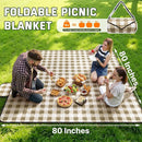 TigeJoy Extra Large Picnic Blanket Waterproof Foldable 80''x80'', Outdoor Picnic Mat Beach Blanket Sandproof for Park, Grass, Travel, Hiking, Camping Essentials, Gingham Picnic Blanket by TinyTreasures Baby Boutique
