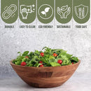 Luxe Designs Wooden Salad Bowl Set - Food Safe & Sustainable Decorative Bowl - Wood Bowl for Fruits, & Salads - Easy to Clean Large Salad Bowls Set w/Spoon, Fork – Wooden Bowls for Food (Natural) by CozyNest Decor