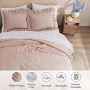 King Comforter Set - 7 Pieces Ruffle Pink Bedding Sets, Shabby Chic Farmhouse Bed in a Bag King with Ruffle Comforter, Floral Sheets, Pillowcases & Shams by CozyNest Decor