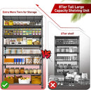 REIBII 8 Tier Metal Shelving 75"H Storage Shelves Tall Wire Shelving Unit Adjustable Detachable Storage Shelves for Laundry Pantry Kitchen Commercial school 1040LBS Storage Rack 75"H X 35"W X 14"D by GreenHaven Gardens