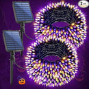 2-Pack 200FT Halloween Solar String Lights for Outside, 600 LED Extra-Bright Solar Light Outdoor with 19 Modes & Timer, Waterproof Fairy Solar Lights for Garden Patio Tree Decorations Orange & Purple by GreenHaven Gardens