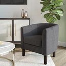 BELLEZE Living Room Chairs Set of 2, Linen Round Accent Barrel Chairs, Club Tub Sofa Chairs for Bedroom, Corner Chairs with Flared Legs and Cozy Soft Padding - Highland (Gray) by CozyNest Decor