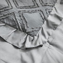 Tufted Ruffle Crib Bedding Set 3 Pieces Baby Boho Quilted Comforter with Fitted Sheet and Bed Skirt - Cute Ruffled Shabby Chic Baby Bedding Soft Blanket Design Gray by TinyTreasures Baby Boutique