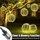 Flacchi Hanging Iron Sphere Lights with Artificial Greenery – 12Inch 120 LED Waterproof Outdoor/Indoor Decor Ball Light with Timer & 8 Modes – 2 Pack for Garden, Christmas, Weddings (Warm White) by GreenHaven Gardens