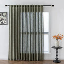 MYSKY HOME 90 Inches Long Living Room Curtains Farmhouse Light Filtering Privacy Curtain Drapes for Patio Door, Linen Look Texture Fabric Bohemian Draperies Soft Touch, 100x90, Olive Green, 1 Panel by CozyNest Decor