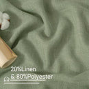 LAMIT Small Linen Curtains 2 Panels Set for Bebroom, 45 inches Long Soft Thick Light Filtering Bronze Grommet Window Textured Neutral Sheer Drapes for Kitchen/Loft Room, 52 x 45 Inch, Sage Green by CozyNest Decor
