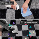 Super Soft Rug for Bedroom, 8x10 Ft Grey and Black Area Rug Classic Checkered Shaggy Rug Anti-Skid High Pile Soft Fluffy Fuzzy Carpet for Living Room Bedroom Kids Room Nursery, Dorm Home Decor by TinyTreasures Baby Boutique