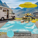 Pauwer Waterproof Outdoor Rug 6x9, Reversible Plastic Straw Patio Camping Rug, Indoor Outdoor RV Mat Carpet for Deck, Camper, Porch, Balcony, Backyard, Picnic, Leaf Teal by GreenHaven Gardens