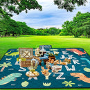 Extra Large Picnic Blanket Waterproof,80"x 80"Foldable Machine Washable Beach Blankets,Outdoor Blanket for 6-8 Adults,Picnic Mat Suitable for Indoor Crawling,Park Beach,Camping,Hiking,Travel( Blue) by TinyTreasures Baby Boutique