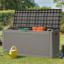 YITAHOME 60 Gallon Resin Deck Box, Weather Resistant Outdoor Rattan Storage Box, Lockable Indoor Outdoor Storage for Supplies and Essentials, Taupe by CozyNest Decor