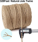Natural Jute Twine,328 Feet 1/4 inch Hemp Twine Rope for Gift Wrapping Craft Plant Garden Christmas Handmade Arts Decoration Packing String Home Decor by GreenHaven Gardens