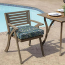 Arden Seat Cushion, 21 x 21, Rain-Proof, Fade Resistant, Cushion for Patio Dining, Adirondack, and Outdoor Chairs Sapphire Aurora Blue Damask by GreenHaven Gardens