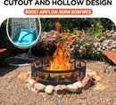 Red Mountain Valley 36 Inch Fire Pit Ring with 360° Forest & Wildlife Design, Portable Steel Wood Burning Firepit Ring for Outdoor Camping, Bonfires, Beach,Patio, fire Pit kit, Black