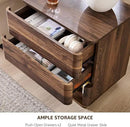 Nightstand Set of 2 with Charging Station, 22" Large Modern Bedside Table with 2 Drawers Storage,Push-to-Open End Table for Bedroom,Living Room,Brown by CozyNest Decor