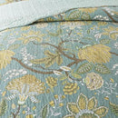NEWLAKE Cotton Bedspread Quilt Sets-Reversible Patchwork Coverlet Set, Green Floral Pattern, King Size by CozyNest Decor